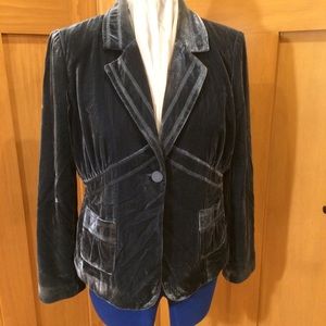 Axcess Grey Velvet Blazer w Many Design Details 16